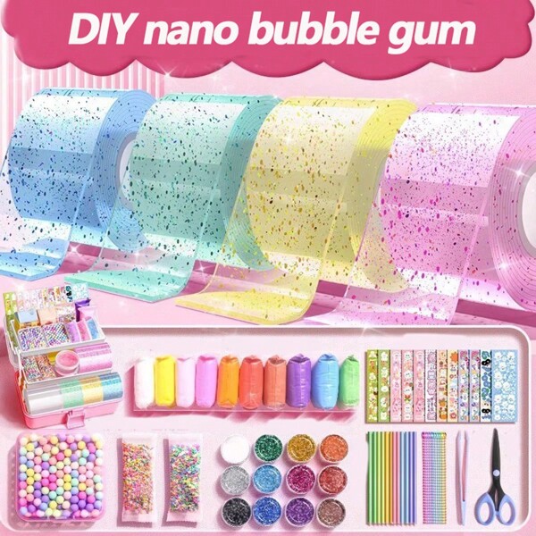Nano Double-Sided Tape Bubbles Set, Nano Adhesive Tape Bubbles, DIY Party Toys & Arts/Crafts, Suitable For Stress Relief Party, Holiday Gifts