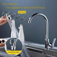 Kitchen Faucet With Pull-Down Sprayer, Faucet Splash Guard Extension, 3 Water Modes, Suitable For Farmhouses, Campers, Laundry Rooms, RVs, Bars Home Bathroom Decor Summer Back To School
