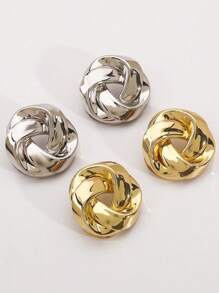 2 件时尚几何扭曲简约奢华休闲耳环