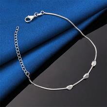 优雅单件925镀银8英寸精致三珠链手链，时尚女士魅力婚礼派对生日礼物首饰 - 銀色 - 查看 4