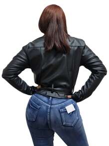 Chamarra de vinipiel ligera - Negro Mate - Ver 5