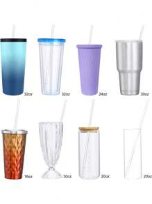 12 piezas de ALTA transparencia, pajitas de plástico reutilizables con cepillos de limpieza, pajitas de beber de 26,67 cm de largo, pajitas de repuesto claras para vasos, tazas, tarros de 473 ml, 680 ml, 946 ml, 946 ml, para uso en exteriores, campamento