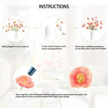 1/3/5/6支装，59厘米仿真罂粟花，每枝4朵，简约现代风格，可弯曲且不褪色 - 适合DIY花墙、场景装饰、客厅/卧室花瓶插花、婚礼、派对、桌面装饰。也适合秋冬季装饰、家居、厨房、婚礼、餐桌、中心摆件、办公室、花园、户外等场合。 - 夕陽紅 - 查看 8