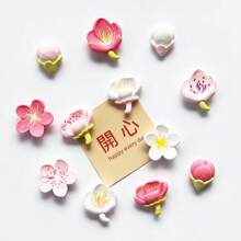 4 Sets 6 Sets Color Pattern Random Fresh And Simple Peach Blossom Flowers Magnetic Pasting Pastoral Style Creative Refrigerator Sticker Fixed Photo Message Whiteboard Sticker Classroom Decoration Picture Frame Decoration Wall Decoration