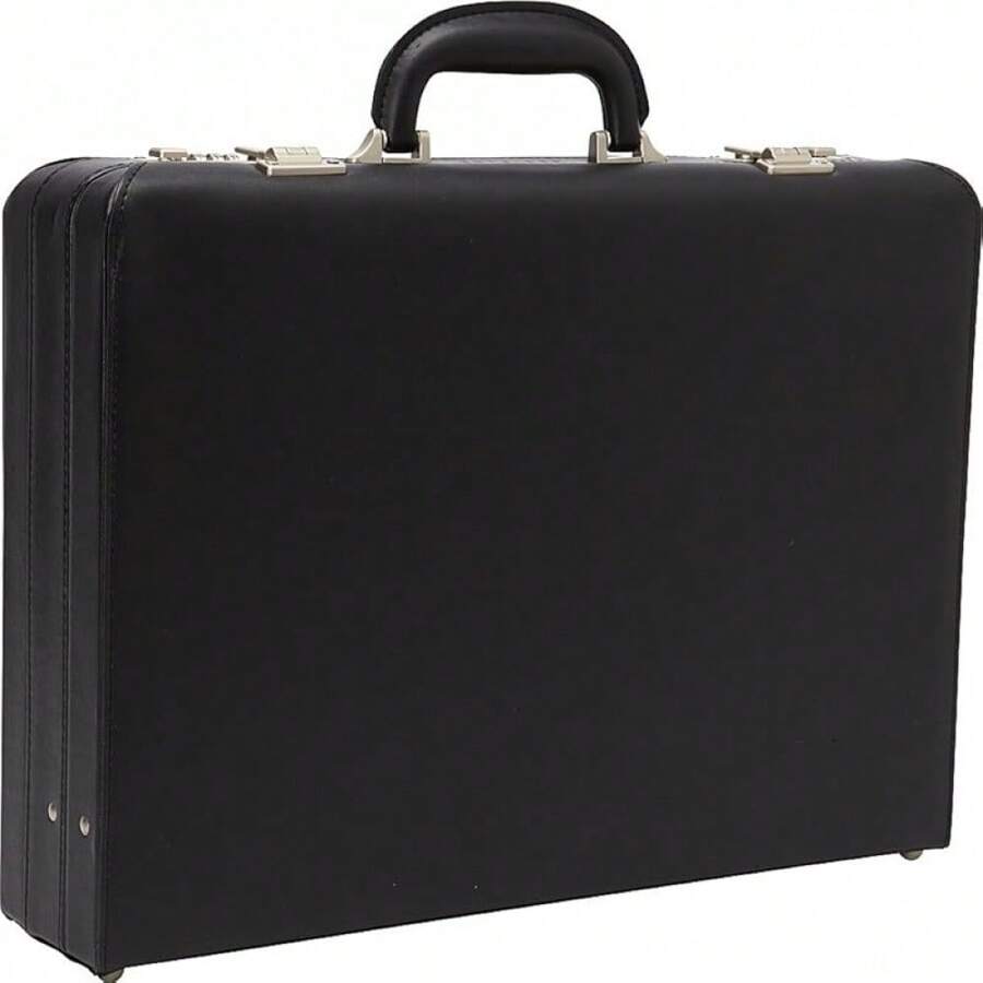 Heritage Travelware Vinyl Single Compartment 17.3" Laptop Case With Secure Combination Lock Briefcase, Black, One Size - màu đen - Xem 1