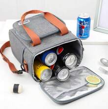 Thermal Lunch Bag Large Double Compartment Lunch Box B250 - 灰色 - 查看 3