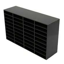 kangten 36 Compartments File Storage Rack Literature Organizer Desk File Holder Rectangular Document Holder - Black - View 7