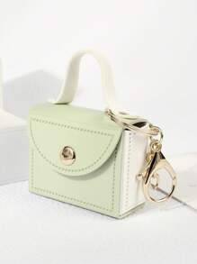 1 Móc khóa da PU thời trang đường phố thanh lịch, khâu khối màu, có khóa xoay và ví đựng tiền xu, phụ kiện xe hơi dễ thương theo phong cách Goth Y2k, phụ kiện túi xách, dây đeo có ngăn đựng thẻ, phụ kiện xe hơi, móc khóa túi xách - Nhiều màu - Xem 20