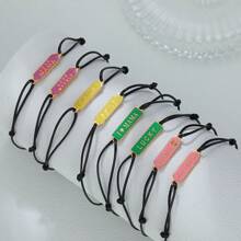 8 件女士不锈钢编织绳手链，18k 镀金手工珠宝，送给妈妈的礼物 - 黑繩 - 查看 1