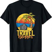Travel Blogger Blogging Vlogging Blog Traveler BloggerGift Unisex T-Shirt - 黑色 - 查看 1