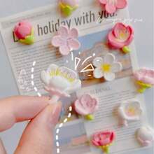 4 Sets 6 Sets Color Pattern Random Fresh And Simple Peach Blossom Flowers Magnetic Pasting Pastoral Style Creative Refrigerator Sticker Fixed Photo Message Whiteboard Sticker Classroom Decoration Picture Frame Decoration Wall Decoration