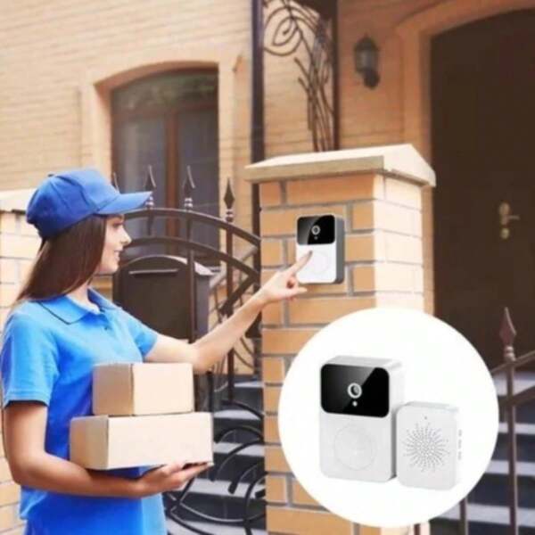 nte Smart Home Vê Pelo Celular RecarregávCampainha Com Câmera Vídeo Porteiro Sem Fio Wi-Fi HD Inteligeel