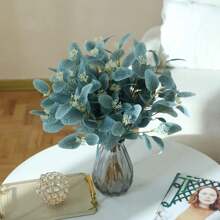 1 件/2 件/3 件人造桉树叶，假植物或用于婚礼装饰、情人节装饰、生日装饰、周年纪念装饰、家居装饰、桌面装饰、卧室和浴室房间装饰、书桌装饰、房间装饰用品、秋季装饰、秋季装饰、桌面装饰、花盆装饰、情人节、礼物 - 淺藍 - 查看 4