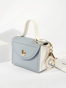 1 Móc khóa da PU thời trang đường phố thanh lịch, khâu khối màu, có khóa xoay và ví đựng tiền xu, phụ kiện xe hơi dễ thương theo phong cách Goth Y2k, phụ kiện túi xách, dây đeo có ngăn đựng thẻ, phụ kiện xe hơi, móc khóa túi xách - Nhiều màu - Xem 19