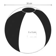 PromoClick 1 pieza de Pelota inflable bicolor, para playa o alberca. Para jugar en el agua, gran pelota inflable, pelota de playa. - Blanco y Negro - Ver 4