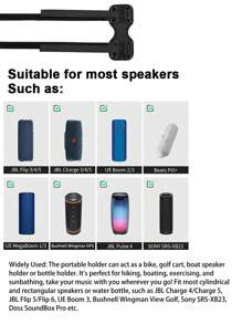 Universal Waterproof Bluetooth Speaker Bracket, Bike Handlebar Clamp Mount Holder For Charge 4/5, Flip 5/6, UE Boom 3, Bushnell Wingman View Golf, SRS-XB23, Doss SoundBox Pro Etc.