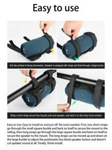 Universal Waterproof Bluetooth Speaker Bracket, Bike Handlebar Clamp Mount Holder For Charge 4/5, Flip 5/6, UE Boom 3, Bushnell Wingman View Golf, SRS-XB23, Doss SoundBox Pro Etc.