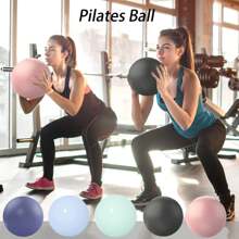 25cm Yoga/Pilates Exercise Ball, Purple Fitness Ball, Small Size Pilates Ball, Therapy Ball, Mini Fitness Ball, Core Ball, Birthing Ball, For Physical Therapy, Balance, Stability, Fitness, Office Chair Ball, Smooth Surface - Black - View 5