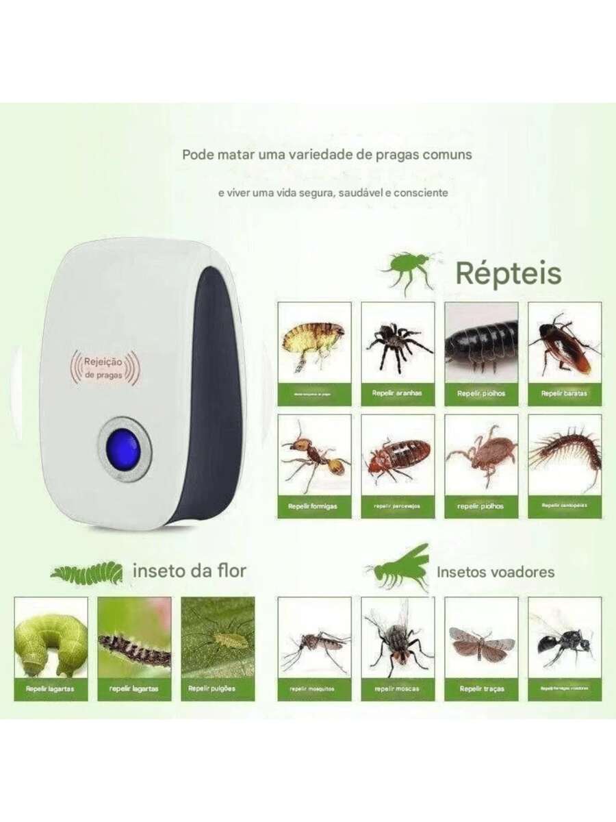 Anti-Mosquito Sound Wave Magic Device, Mouse Repellent, Photocatalysis Flashlight - 白色 - 查看 1