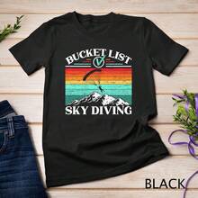 Bucket List Sky Diving T-Shirt Unisex T-Shirt - Black - View 1