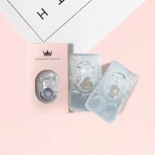 2pcs Grey Brown Colored Contact Lenses, Disposable Soft Beauty Contact Lenses Halloween Costume Cosplay - Brown Gray - View 6