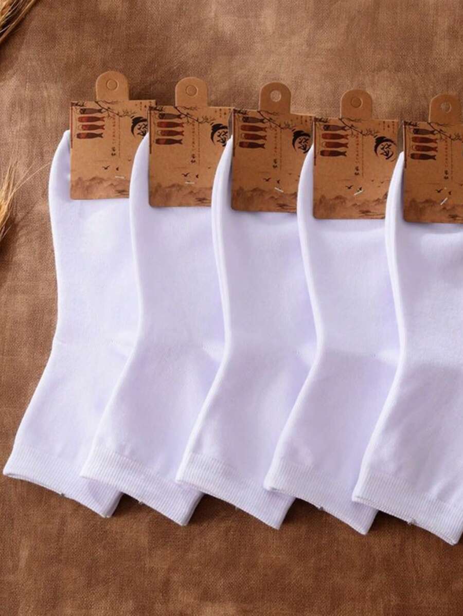 KIT 3 6 12 Unisex Thin Polyester Mid-Calf Socks Diadia 35-40 - 白色 - 查看 1