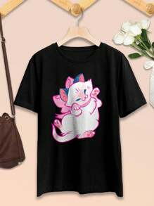 Valentine's Day Kozy Kitty T-Shirt Adorable Pink Cat With Bow - Cute Kawaii Cozy Kitten For Ladies
