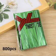 100 件金属扭结彩色螺旋带适用于玻璃纸派对袋可爱锥形生日糖果袋 8 种颜色可选 10 厘米/3.97 英寸 - 彩色 - 查看 21
