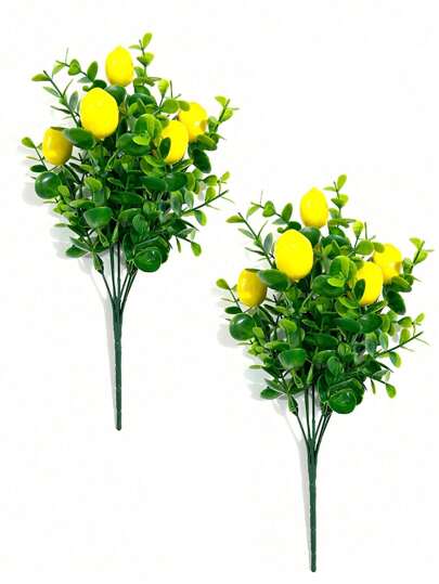 1PC/2PCS/4PCS 仿真柠檬枝绿色植物长茎春季农舍桌面花瓶中心装饰完美家居装饰