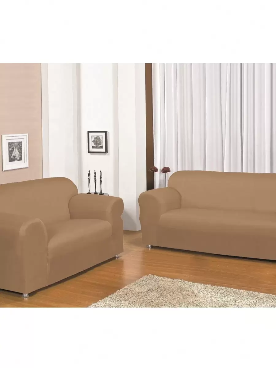 3 And 2 Seater Sofa Cover Kit - Beige - View 1