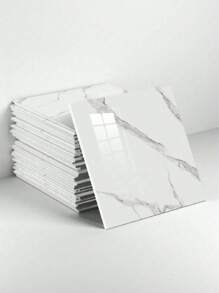 14 stuks zelfklevende aluminium composiet wandpanelen met marmerpatroon, waterdichte en vochtbestendige PVC-muurstickers voor keuken en badkamer, nepmarmeren tegelstickers, verwijderbaar decoratief behang, woondecoratie voor de lente