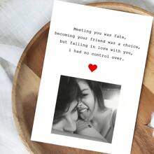 Customized Photo Card Set For Valentine's Day, Love Blessing Message Combo With Envelope, Confession, Anniversary, Girlfriend, Boyfriend Gift, Wedding Anniversary Greeting Card