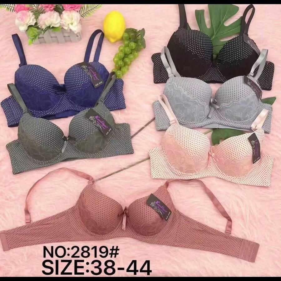 4 sujetadores de mujer - Gris Rosa Verde Azul - Ver 1