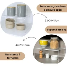 Kitchen Cabinet Organizer Kit Wire Cup Holder Hanging Basket Steel Shelf 4 Pieces - trắng - Xem 4
