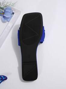 Women Flat Sandals With Bow Decor, Summer Fashion Casual Non-Slip Beach Party Slippers, Available In Black, White, Pink, Burgundy, Navy, Green, Gold, Red And Other Colors - Royal Blue - View 6