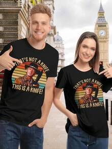 Lovers' T-Shirts Crocodile Dundee "That's Not A Knife!" - Australia Outback Movie Quote T-Shirt For Women - Black - View 1