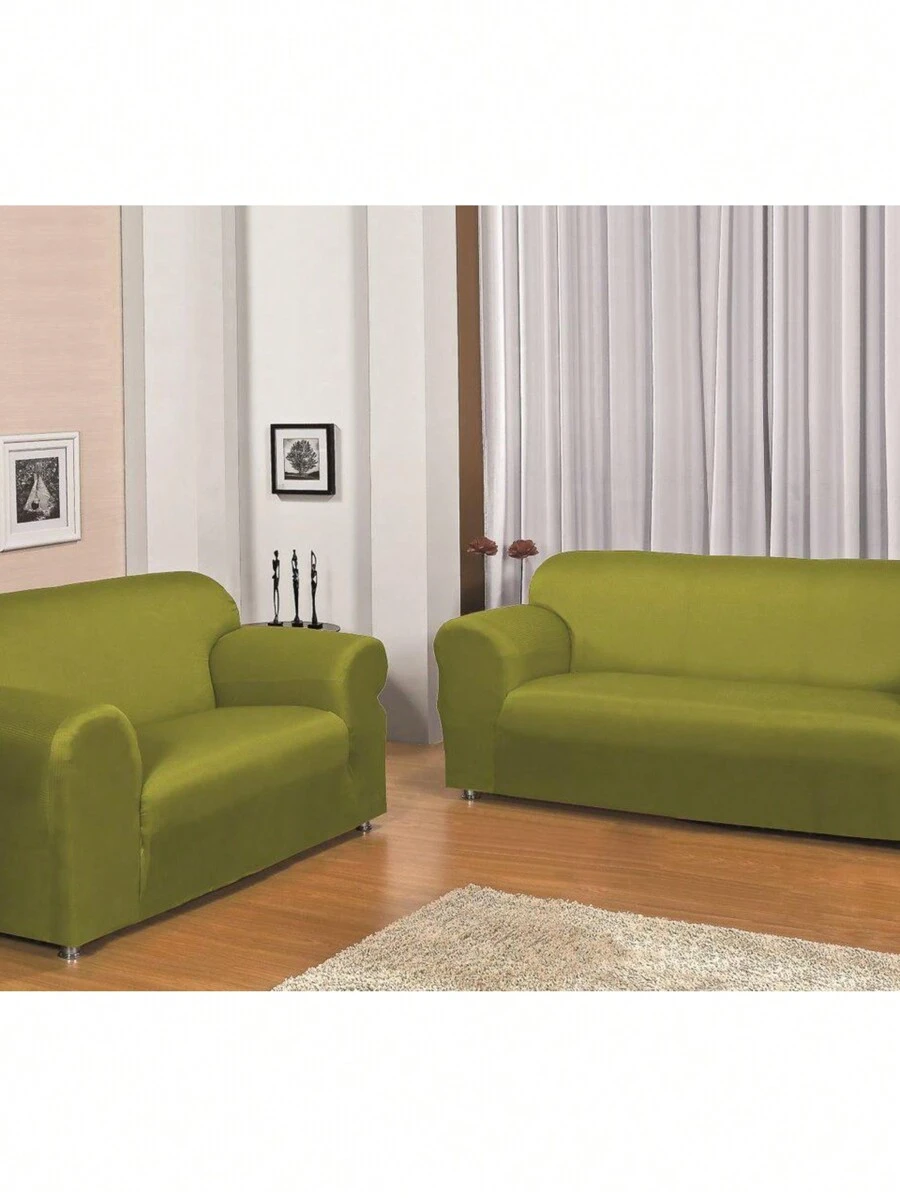3 And 2 Seater Sofa Cover Kit - Olive Green - View 1