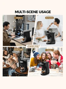 RAF CAFELFF Fully Automatic Capsule Coffee Maker, Home Small Multi-Function Hot & Cold Water 7 Levels Coffee Maker, Espresso & American Style