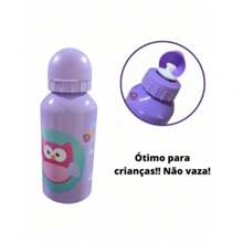 400ml Stainless Steel Squeeze Bottle For Children, Animal Shape - 貓頭鷹 - 查看 2