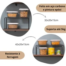 Kitchen Cabinet Organizer Kit Wire Cup Holder Hanging Basket Steel Shelf 4 Pieces - Black - View 4