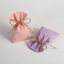 10pcs Canvas Drawstring Pouch Bags, Gift Packaging Pouches, Wedding Favors Bags, Jewelry/Cosmetics/Electronics Organizer Bags, Multi-Color & Size Options - Multicolor - View 3
