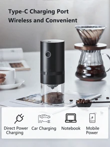 RAF 1pc Electric Coffee Grinder Usb Charging Small Portable Coffee Grinder With Professional Ceramic Grinding Core And Fine Bean Adjustable Coffee Grinder Suitable For Home, Office, Travel, School Supplies
