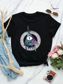 Valentine's Day Gravity Falls T-Shirt Bill Cipher - I Know A Lot Of Things (For Women) - Black - View 1