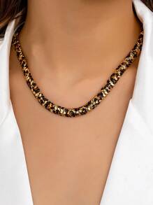 1pc Fashion Leopard Print Necklace For Women, Versatile & In 2025