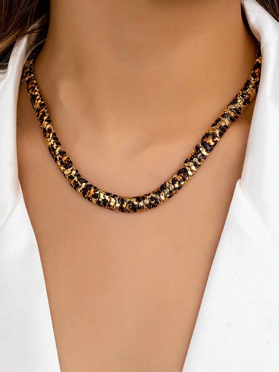 1pc Fashion Leopard Print Necklace For Women, Versatile & In 2025