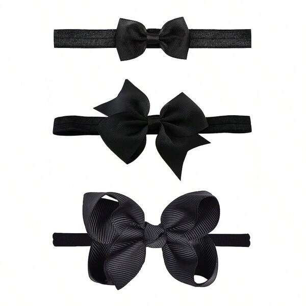 3PCS Baby Girls Bows Headbands Elastic Hairband Ribbon Bow Hair Accessories For Newborns Infants Toddlers And Kids