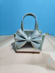New Glitter Bow Crossbody Bag For Girls, Fashion Handbag, Gift For Princess, Coin Purse - one-size - View 3