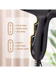 Secadora De Pelo Portátil Diseño Compacto Dos Botones Frio Caliente - Tipo de Enchufe A USA (110-127V) - Ver 5