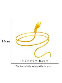 1pc Snake Design Metal Armband/Upper Arm Cuff Bracelet Jewelry Accessory, Suitable For Women's Daily Wear