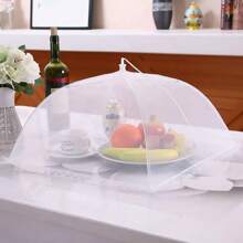2pcs White Collapsible Mesh Food Cover, Reusable Anti-Insect Vegetable Protector, Suitable For Camping, Barbecue And Party - Білий - Переглянути 6